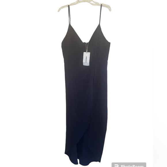 NWT CMZ2005 Navy Blue Spaghetti Strap Maxi Dress Size XL - Picture 2 of 5